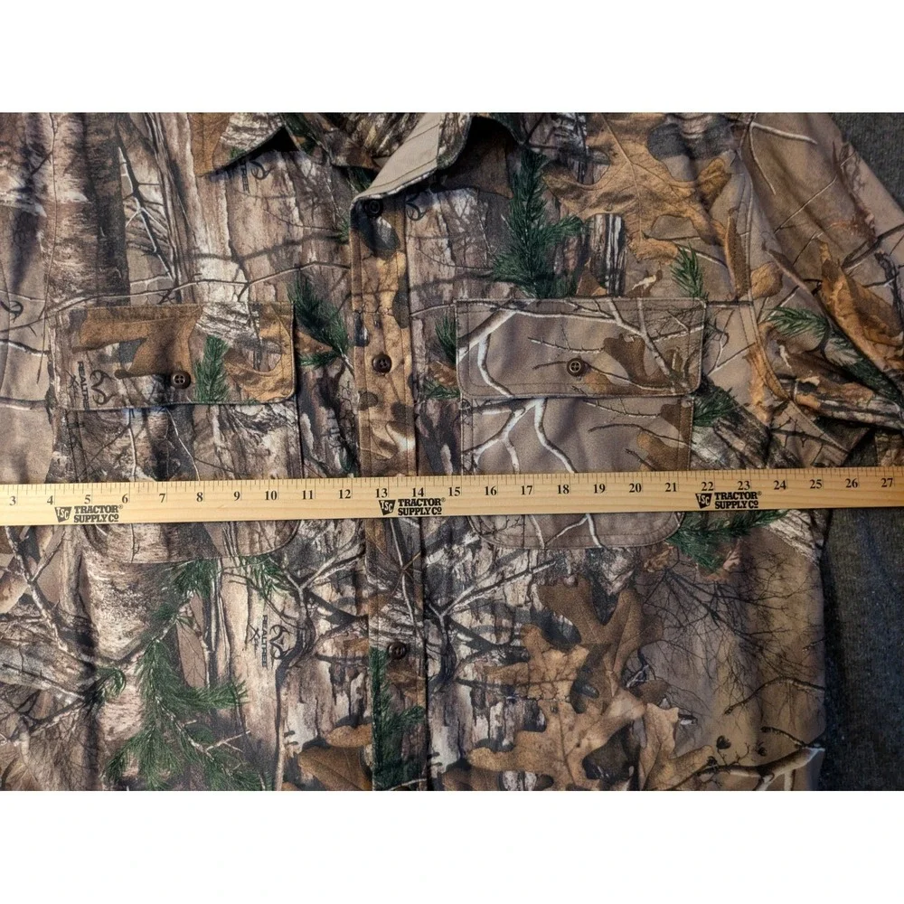 Cabelas Realtree Shirt-Jacket Mens 2XL Camo Button Up Long Sleeve Outdoor